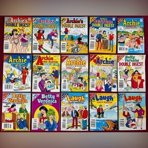 Rare Vintage Archie Comic Lot Of 15 Digests Includes All Canadian #1 Collectible